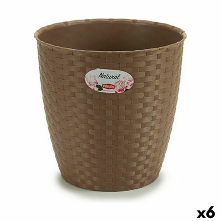 Planter Stefanplast Brown Plastic 24 x 22,5 x 24 cm (6 Units)