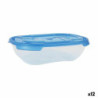 Set of lunch boxes Tontarelli Nuvola 500 ml Blue Rectangular 4 Pieces (12 Units)