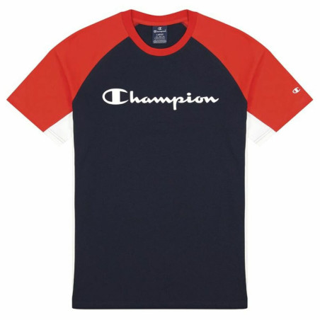 Men’s Short Sleeve T-Shirt Champion Block Script Blue Dark blue Men