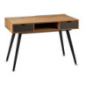 Desk Black Brown Metal Wood (60 x 75 x 110 cm)