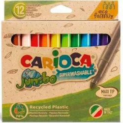 Set of Felt Tip Pens Carioca Jumbo Eco Family 24 Pieces Multicolour (24 Units)