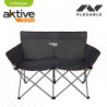 2-Seater Sofa Aktive Black Foldable 107 x 88 x 63 cm (2 Units)