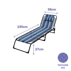 Sun-lounger Marbueno Blue 190 x 27 x 58 cm