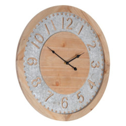 Wall Clock Natural Fir wood 60 x 4,5 x 60 cm