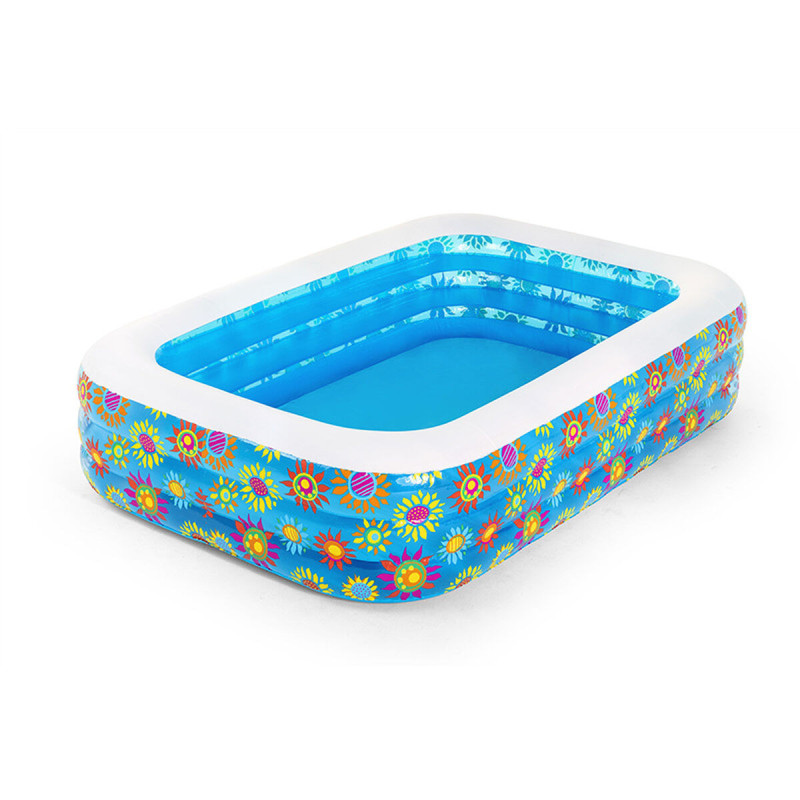 Inflatable Paddling Pool for Children Bestway Floral 229 x 152 x 56 cm Blue