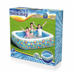 Inflatable Paddling Pool for Children Bestway Floral 229 x 152 x 56 cm Blue