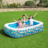 Inflatable Paddling Pool for Children Bestway Floral 229 x 152 x 56 cm Blue