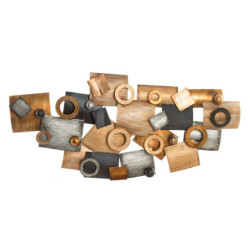 Wall Decoration DKD Home Decor Abstract Grey Metal Copper Modern Circles (109 x 7 x 53 cm)