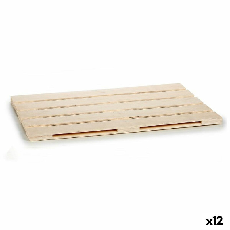 Snack tray Brown Wood 40 x 2 x 60 cm (12 Units)