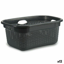 Laundry Basket Grey Plastic 25 L 42,5 x 25,5 x 63,5 cm (12 Units)