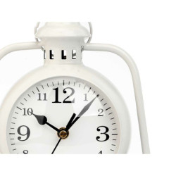 Table clock Lamp White Metal 17 x 25 x 11,3 cm (4 Units)