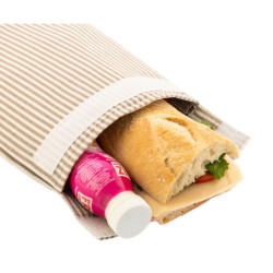 Sandwich Box Koala Eco Friendly Beige Textile 26 x 17,5 cm Striped (12 Units)