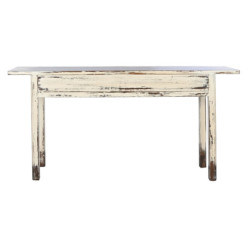 Console Home ESPRIT White Brown Elm wood 172 x 40 x 85 cm