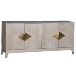 Sideboard DKD Home Decor Beige Metal Mango wood 160 x 40 x 75 cm