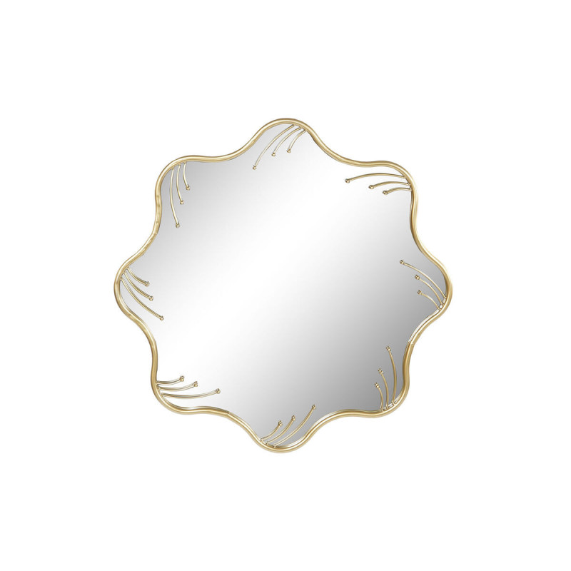 Wall mirror Home ESPRIT Golden Metal Crystal 73 x 2 x 73 cm