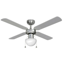 Ceiling Fan with Light EDM 33801 Caribe Silver 50 W