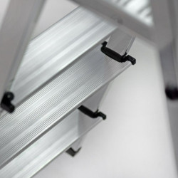 5-step folding ladder Krause 729 Silver Stainless steel Aluminium