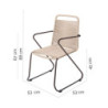 Garden chair Antea 57 x 65,5 x 90 cm Rope Taupe