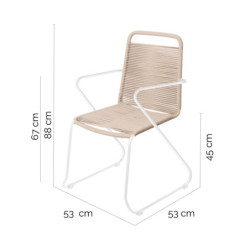 Garden chair Antea 57 x 65,5 x 90 cm Rope Taupe