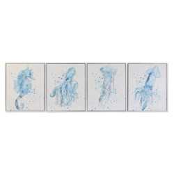 Painting DKD Home Decor Mediterranean Navy 40 x 2,5 x 50 cm (4 Units)