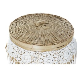 Basket set DKD Home Decor White Natural Bamboo Boho 39 x 39 x 45 cm