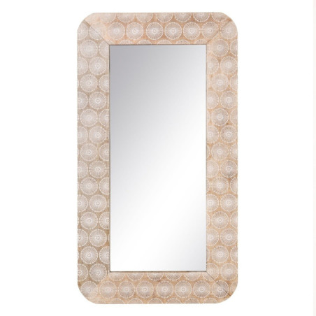 Wall mirror 91 x 2 x 50,5 cm White Mango wood MDF Wood