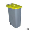 Dustbin with Wheels Denox 110 L Yellow 58 x 41 x 89 cm