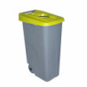 Dustbin with Wheels Denox 110 L Yellow 58 x 41 x 89 cm