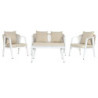 Table Set with 3 Armchairs Home ESPRIT White Steel 123 x 66 x 72 cm