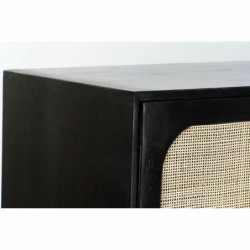 Sideboard DKD Home Decor Black Natural Rattan Mango wood (150 x 40 x 78 cm)