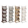 Bathroom Shelves Versa Dark brown 4 Baskets Brown Multicolour Cotton Wood Rattan 35 x 125 x 35 cm