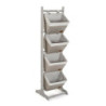 Bathroom Shelves Versa Grey 4 Baskets Multicolour Cotton Wood Rattan 35 x 125 x 35 cm