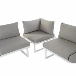 Garden sofa DKD Home Decor Grey Resin Steel 231 x 219 x 74 cm 231 x 231 x 74 cm