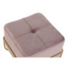 Bench DKD Home Decor   Foam Pink Golden Metal Polyester Velvet MDF Wood (42 x 42 x 38 cm)