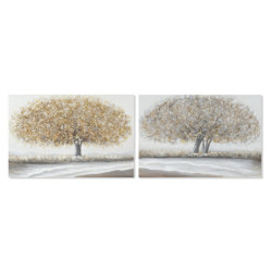 Painting Home ESPRIT Tree Traditional 90 x 2,5 x 60 cm (2 Units)