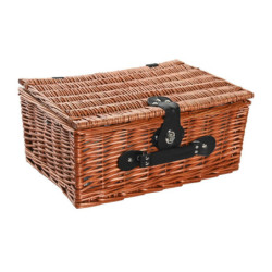 Basket DKD Home Decor Picnic Natural Red wicker (48 x 28 x 18 cm)