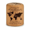 Pouffe World Map Brown Cork MDF Wood 34 x 39 x 34 cm (2 Units)