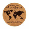 Pouffe World Map Brown Cork MDF Wood 34 x 39 x 34 cm (2 Units)