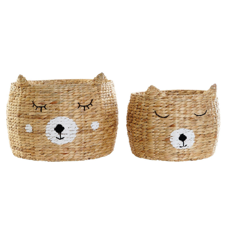 Basket set DKD Home Decor 51 x 51 x 33 cm Children's Bear