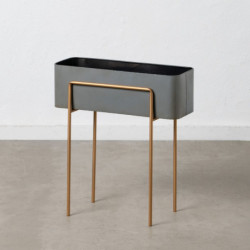 Planter 55 x 24 x 61 cm Grey Golden Metal