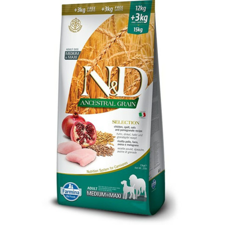 Fodder Farmina N&D Ancestral Grain Canine Adult Chicken 15 kg