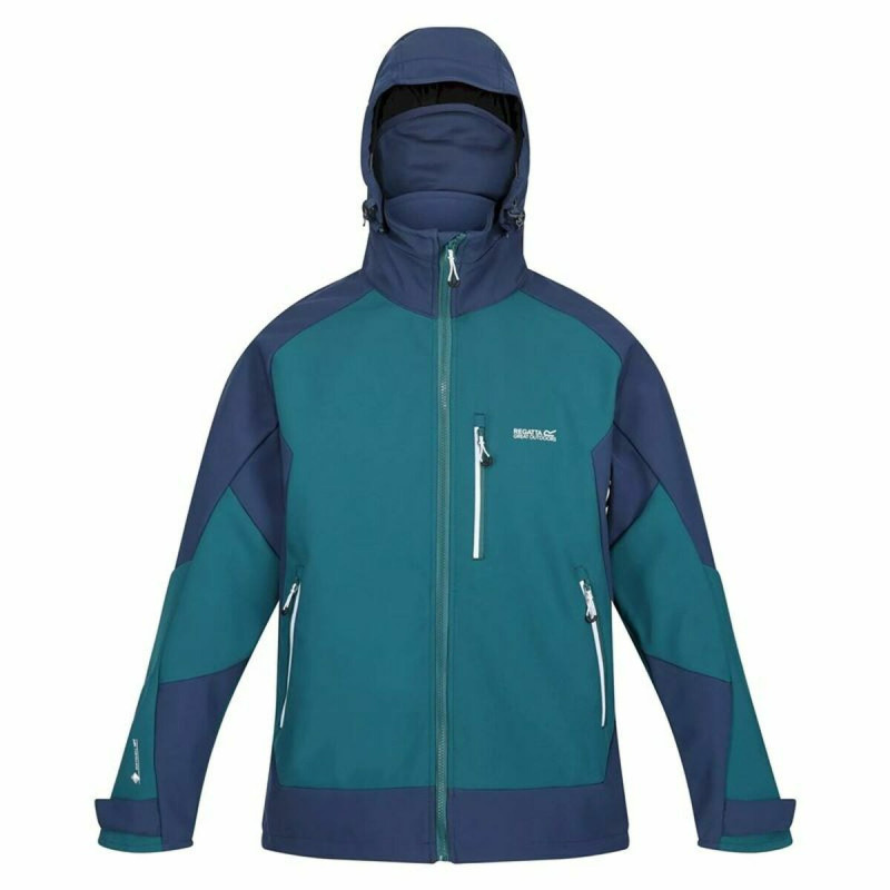 Men's Sports Jacket Regatta Hewitts VII Blue Green Hood