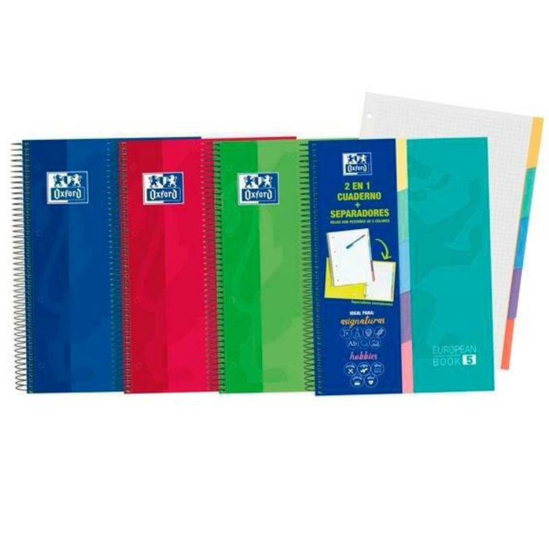 Notebook Oxford European Book 5 2-in-1 Micro perforated Multicolour A4 10 Pieces