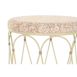 Side table DKD Home Decor Natural Metal Cream Rattan (35 x 35 x 49 cm)