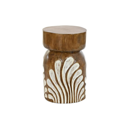 Side table DKD Home Decor White Natural Light brown 30 x 30 x 50 cm 29 x 29 x 51 cm