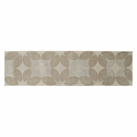 Carpet DKD Home Decor Beige Polyester Circles (60 x 240 x 0.9 cm)