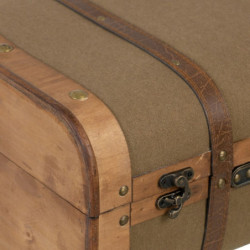 Set of Chests 50 x 36 x 20 cm Synthetic Fabric Wood (2 Pieces)