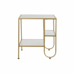 Side table DKD Home Decor Golden Metal MDF White (50 x 40 x 55,5 cm)