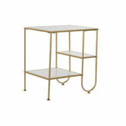 Side table DKD Home Decor Golden Metal MDF White (50 x 40 x 55,5 cm)