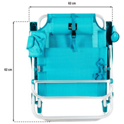 Folding Chair with Cooler Textiline Coral 55 x 24 x 63 cm Turquoise